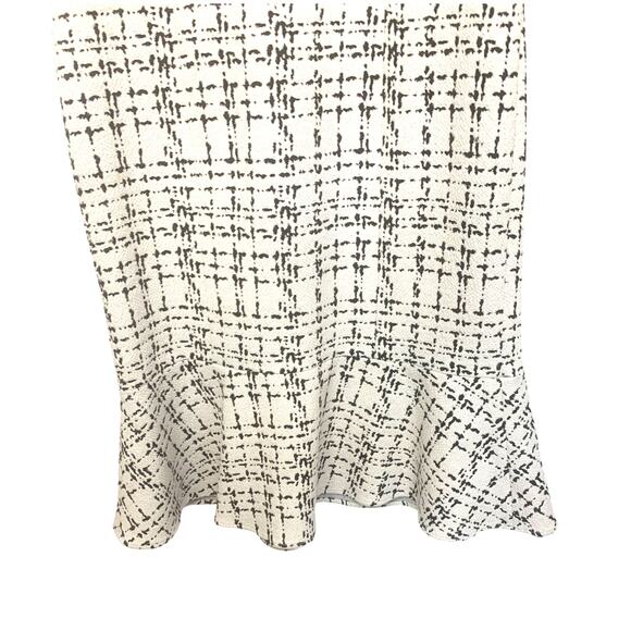 Karl Lagerfeld Paris Retro Midi Tulip Dress 8 White Black Tweed Holiday Preppy - Picture 4 of 8